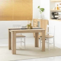 Tavolo da Pranzo Moderno in Legno per 4-6 Persone, 120x69x75cm, Colore Nero e Legno