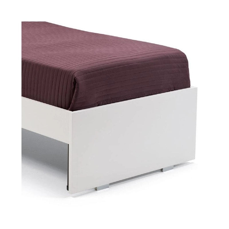 Letto una piazza e mezzo bianco frassinato per camera cm 200x131xH 98