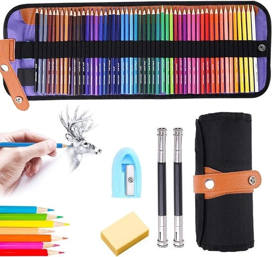 50 pennelli coloranti - ideali per bambini, adulti e artisti con 2 estensioni e 1 gomito