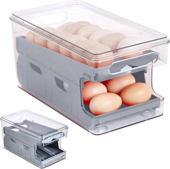 Elettrodomestico automatico per dispensazione degli uova in frigorifero - Organizzatore degli uova con contenitore per la dispensa