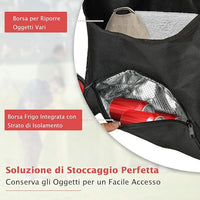 Carrello da Golf a Spinta e a Trazione, Carrello Golf Pieghevole Leggero a 4 Ruote con Borsa Impermeabile, Freno a Pedale, Porta Tazza e Porta Ombrello Regolabile