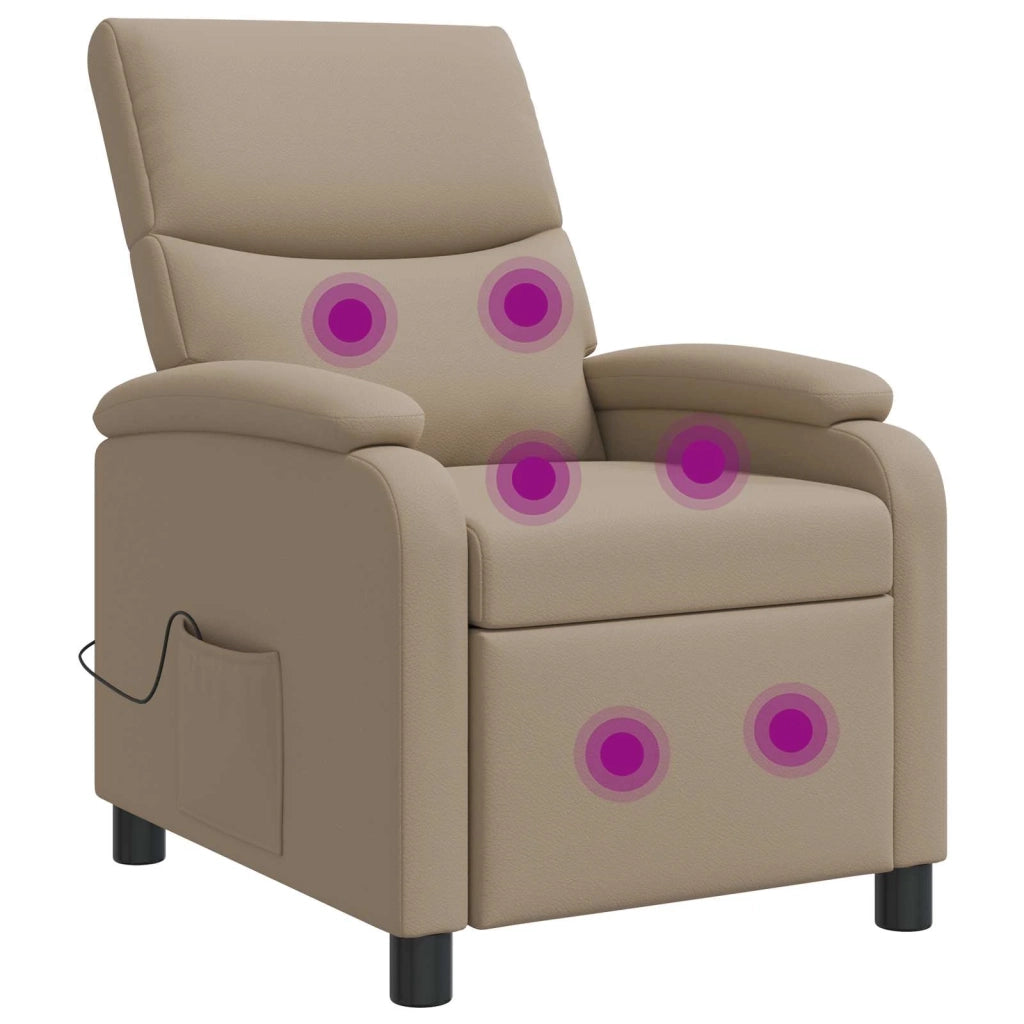 Divano Sedia-Poltrona Massaggiante Cappuccino Similpelle 702829