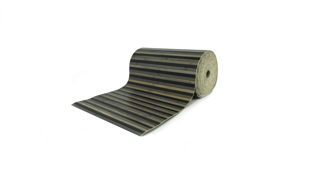 Tappeto Bamboo Passatoia Antiscivolo Degradè Colore Nero - 50x240 - Nero