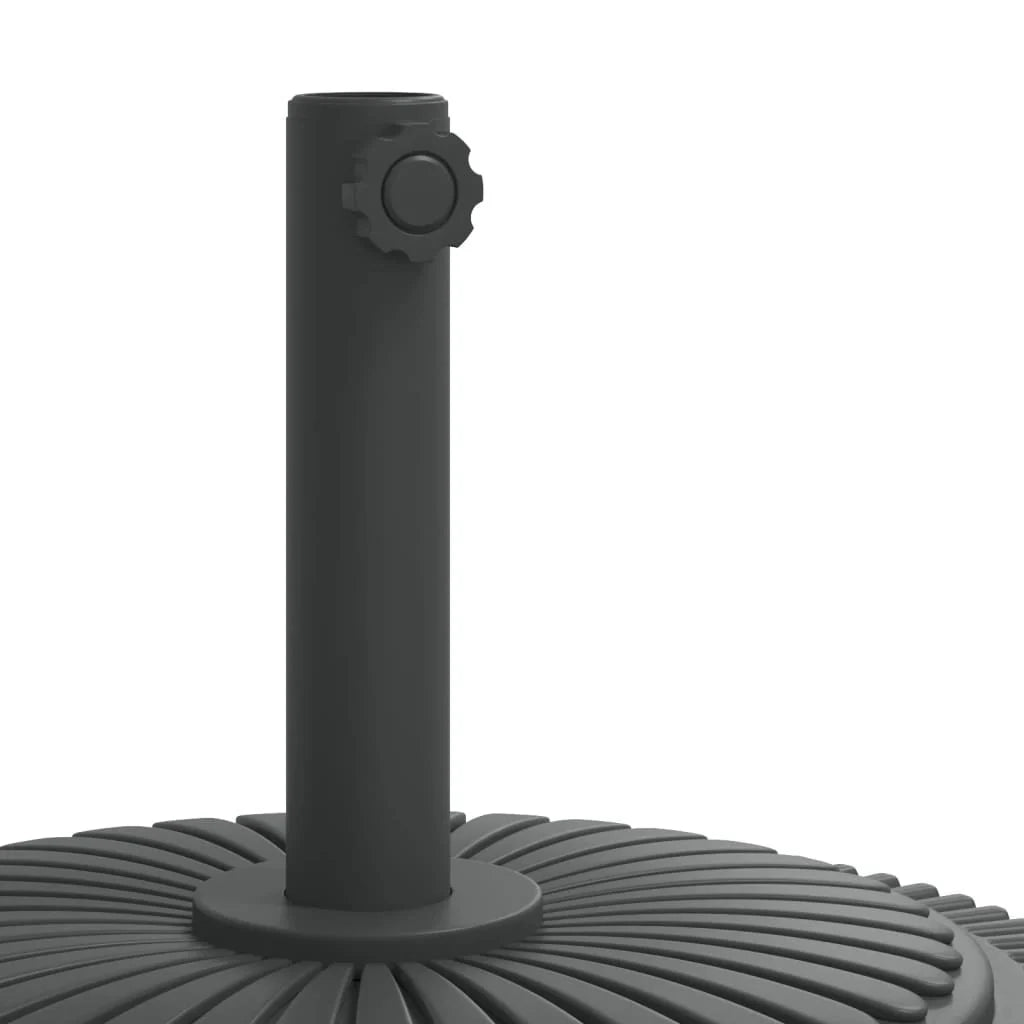 Base per ombrellone rotonda 45 x 36 cm stabile per pali da 38/48 mm con motivo a linee in PE nero 02_0056651