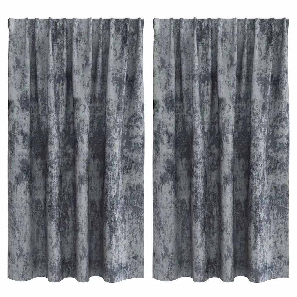 Tende in Velluto 2 pcs Grigio Argento 140 x 140 cm Velluto 4107683