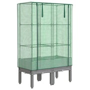 Fioriere | Cassetta per fiori | Letto Rialzato con Copertura Serra Effetto Rattan 80x40x140 cm