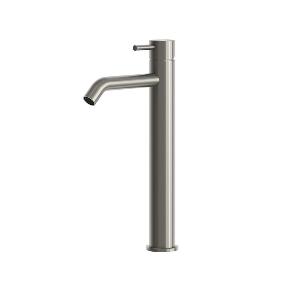 SINED Rubinetto Miscelatore Lavabo in Acciaio Inox 316L Finitura Canna di Fucile Gun Metal Design Moderno Durabilita Elevata e Resistenza Ottimale Modello Levante Alto RUBINETTO-LAVABO-LEVANTE-ALTO
