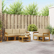 Set di divani da esterno con cuscino 6 pcs Naturale e Beige 3366001