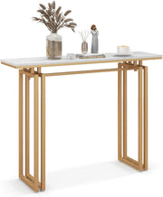 Tavolo Consolle, Consolle Ingresso, Tavolino Console di Ingresso, Telaio Robusto e Stabile, Piedini Regolabili, per Ingresso, Soggiorno, Corridoio, Stile Moderno (Oro)