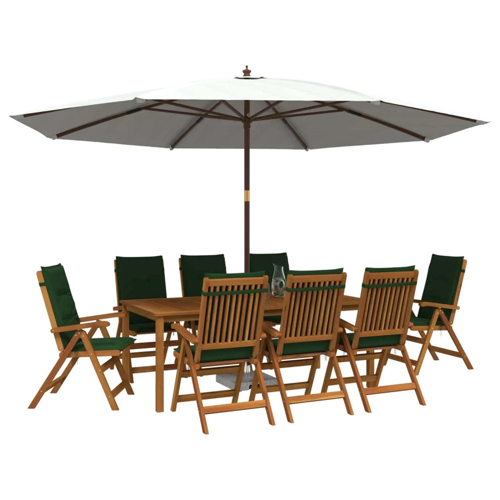 Set da pranzo da giardino da 9 pezzi Naturale 3434589