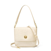 Borsa a tracolla da donna in vera pelle, colore bianco.