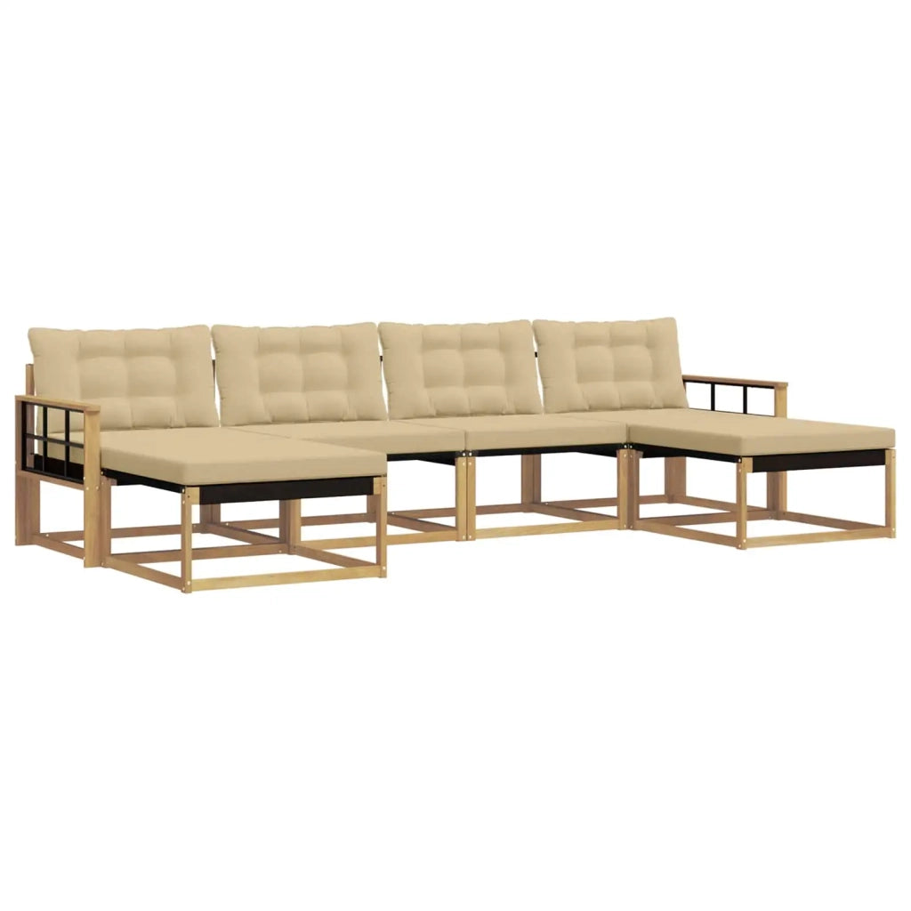 Set di divani da esterno 6 pz Bianco e Beige 3388955