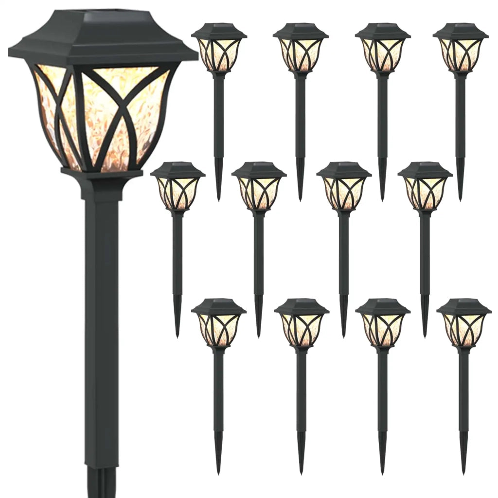 Luci solari da esterno con picchetto 12 pcs Bianco caldo 42 cm 42042713