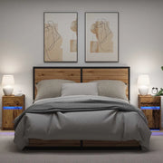 Armadio da Letto LED 2 pcs Legno vecchio 38 x 34 x 61 cm 874144