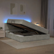 Letto con contenitore LED e materasso Grigio Chiaro 3459264