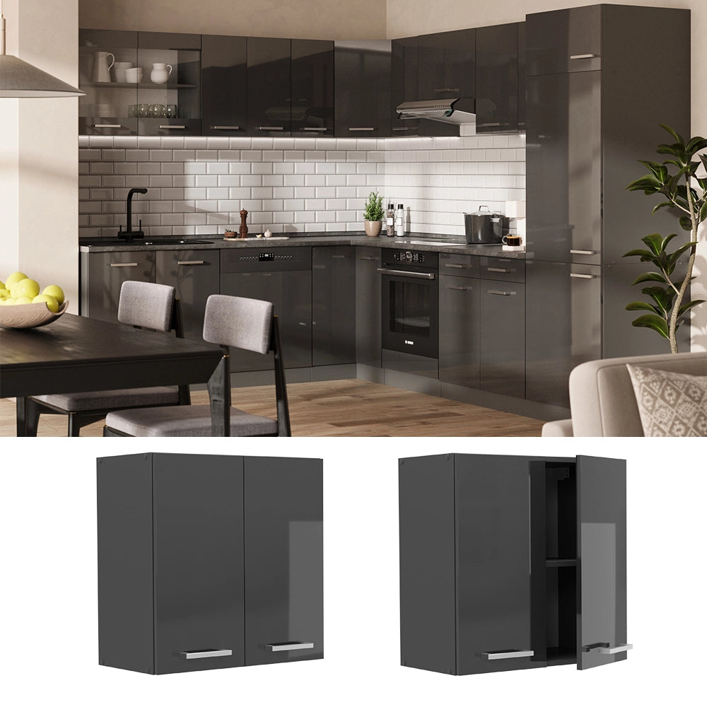 Vicco Pensile da cucina Antracite lucido 60 cm