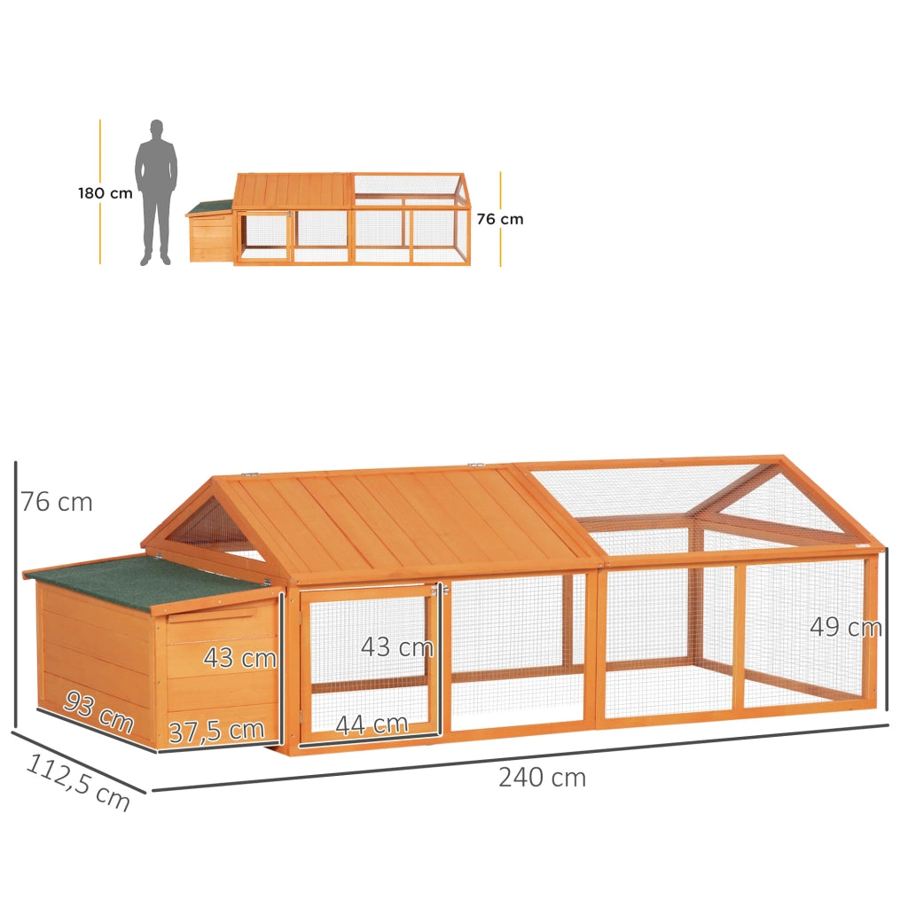 Polladio con nido per 4-8 galline ¨C zephmum ¨C arancione 240x112.5x76 cm