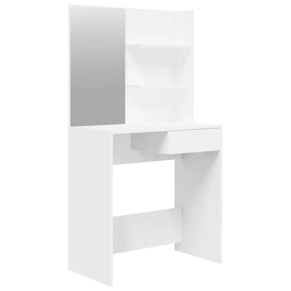 Toeletta | Tavolo da Trucco con Specchio Bianco 74,5x40x141 cm