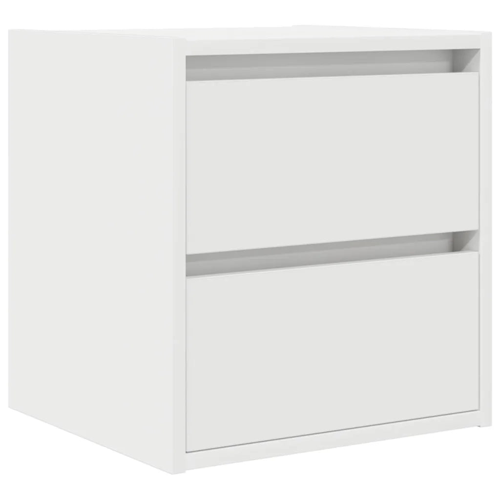 Comodino a Muro-Tavolino da notte sospeso Bianco 38x34x40 cm 803556