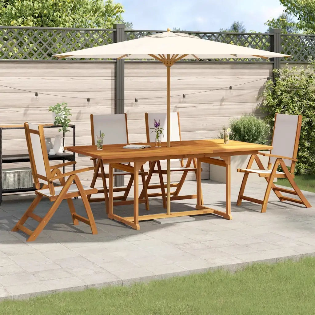 Set Pranzo da Giardino 5pz Legno Massello di Acacia e Textilene 3279288