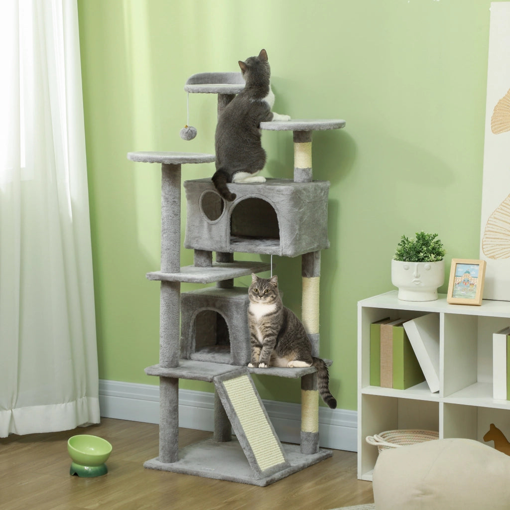 Albero per gatti ¨C zephmum ¨C 49x49x138 cm grigio chiaro