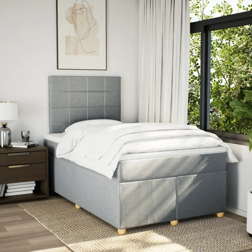 Giroletto a Molle con Materasso Grigio Chiaro 120x190cm Tessuto 3291219