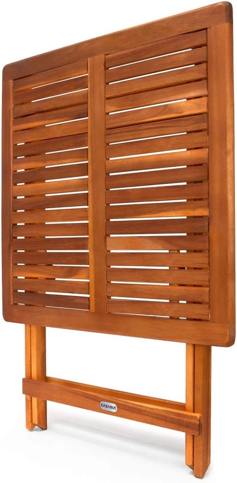 ® Tavolo da Giardino Pieghevole in Legno di Acacia 70x70x73 cm Quadrato Portata 80 Kg Tavolino da Balcone Terrazza Esterno