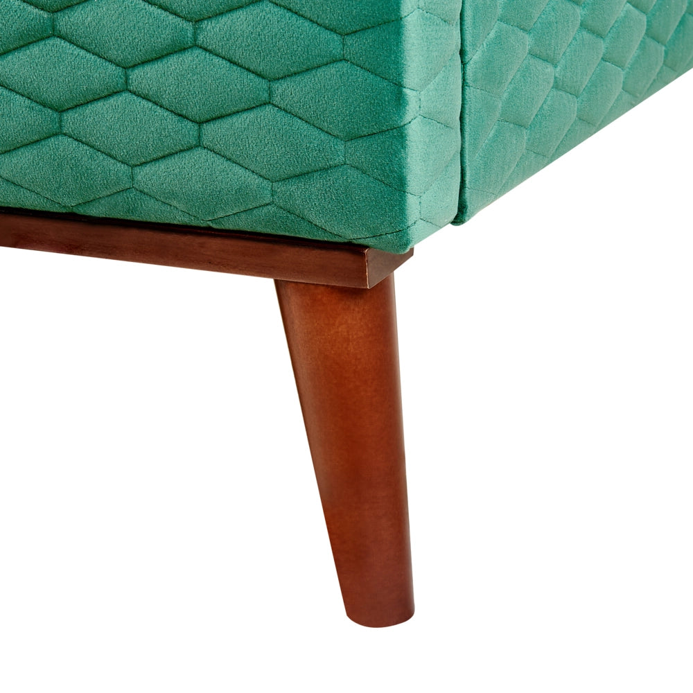 Letto 160 x 200 cm Tessuto verde Struttura imbottita a nido d'ape trapuntato