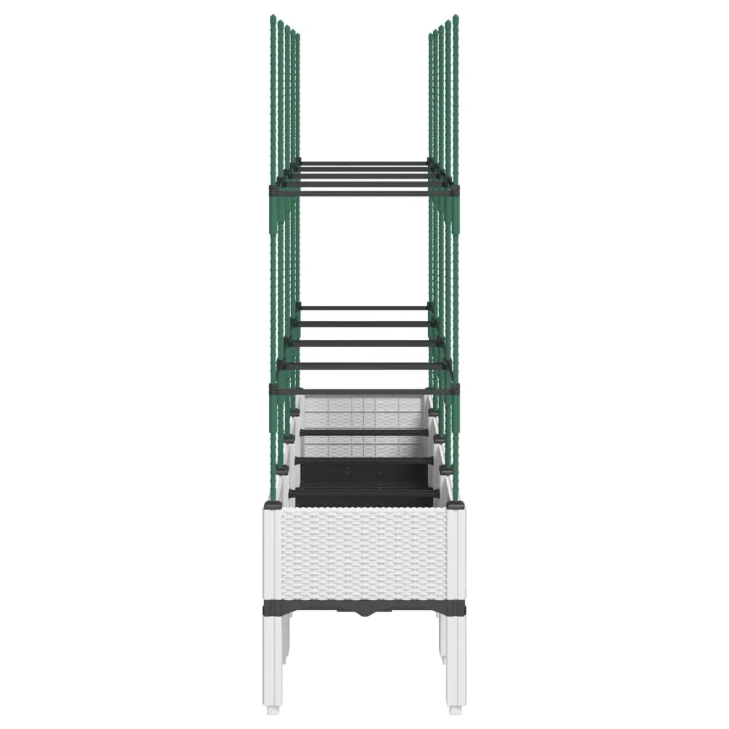 Fioriera da Giardino con Graticcio Bianco 160x40x142,5 cm PP 367964