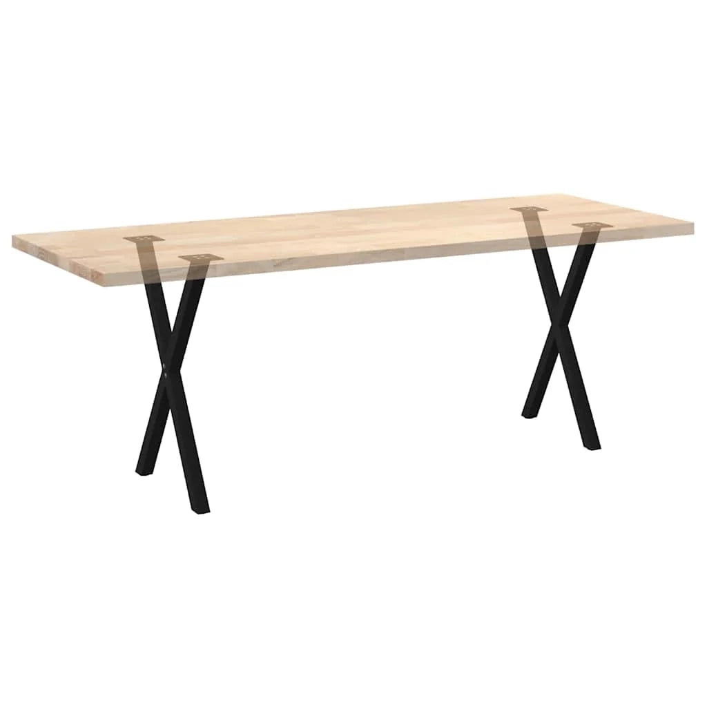 Set di 2 gambe per tavolo da pranzo a forma di X 50 x 72 cm supporto robusto finitura moderna in acciaio nero 02_0057181