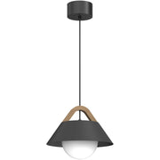 Lampada a sospensione Funda 1xE27 nera legno Luminex