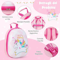 Set di Valigia per Bambini, 16" Valigia+ 12" Zaino, 2 Pezzi, con Ruote Girevoli a 360° e Maniglia Retrattile, Ideale per Viaggiare in Modo Comodo e Divertente (Modello 2)