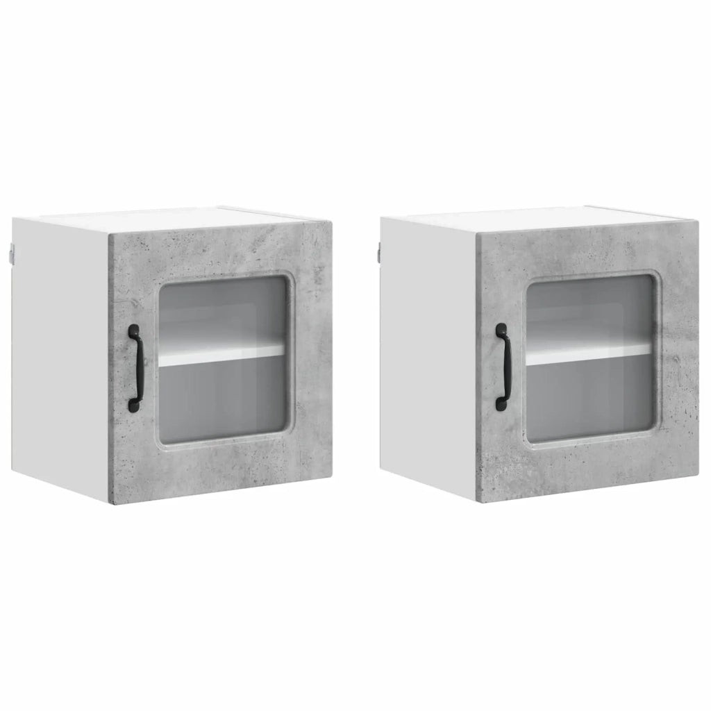 Mobile da cucina 2 pz-Set di 2 Armadio da cucina Grigio cemento 40 x 31 x 40 cm 455313