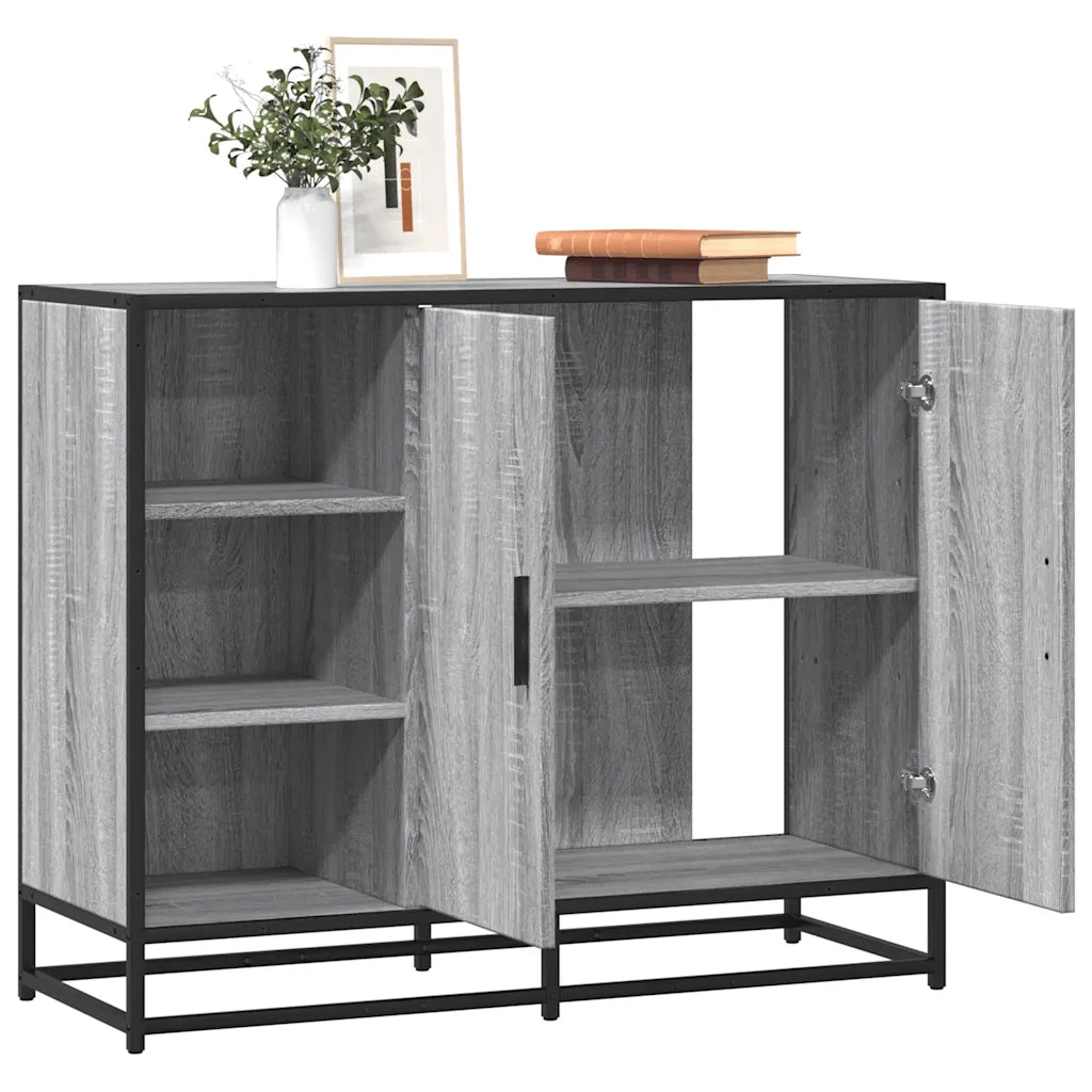 vidaXL Credenza Grigio Sonoma 92x35x76 cm in Legno Multistrato