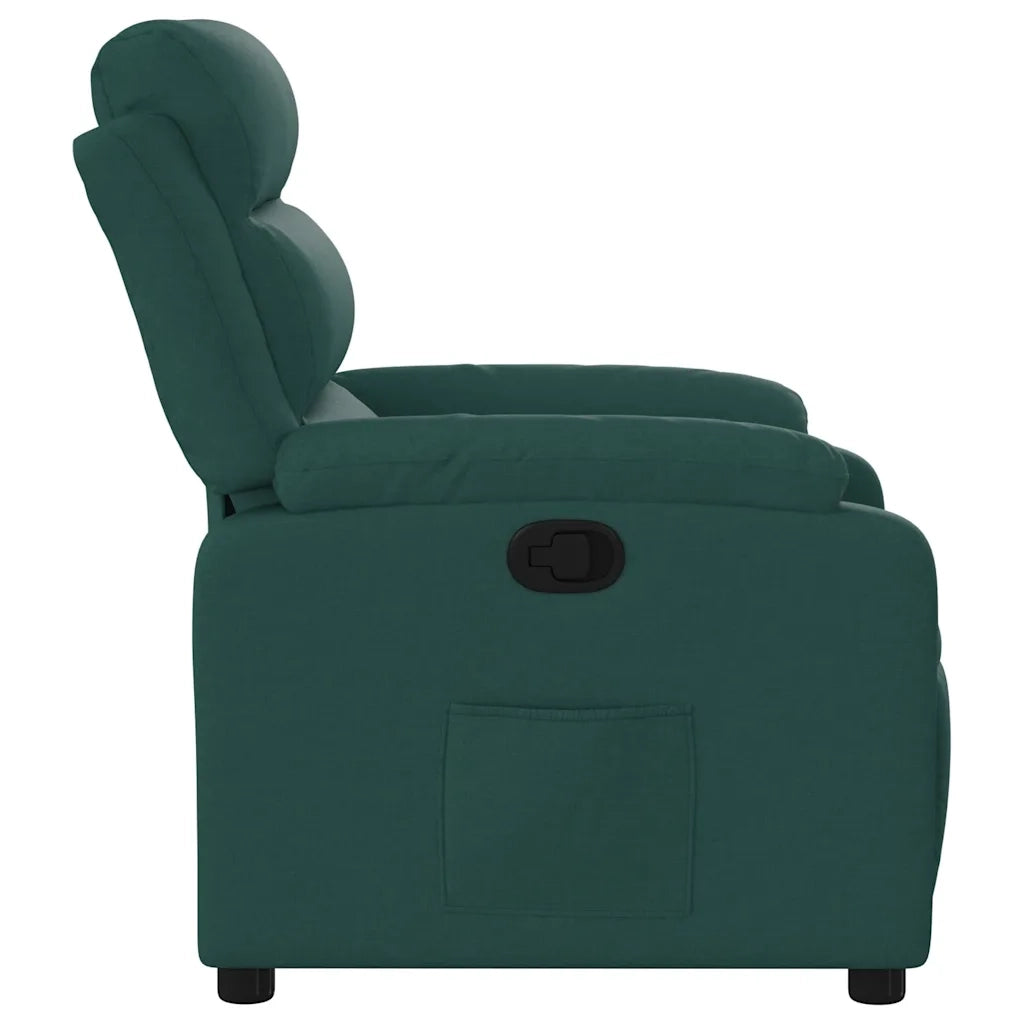 Poltrona | Sedia Relax Reclinabile in Tessuto Verde Scuro
