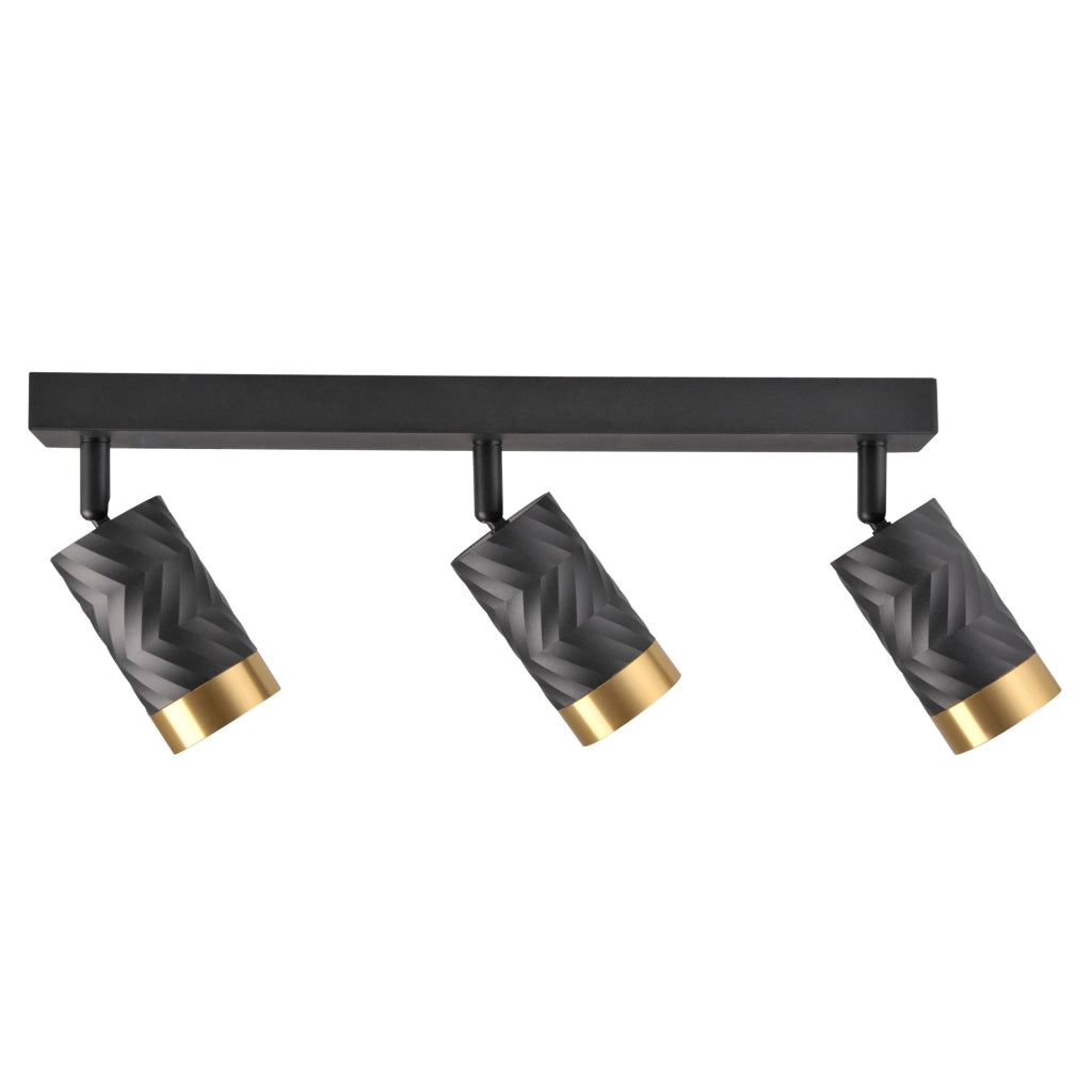 Applique/Plafoniera 3 faretti nero oro GU10 Arras Polux