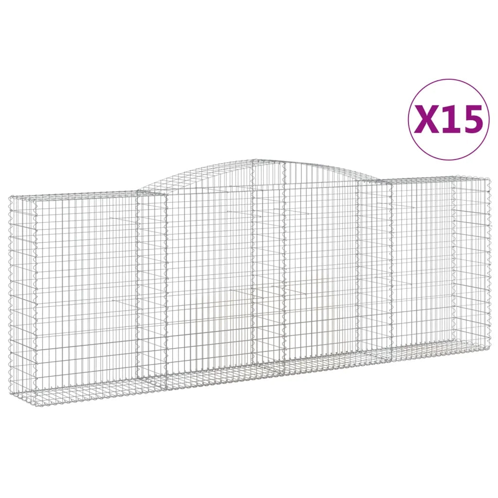 Cesti Gabbioni ad Arco 15 pz 400x50x140/160 cm Ferro Zincatocod mxl 124108