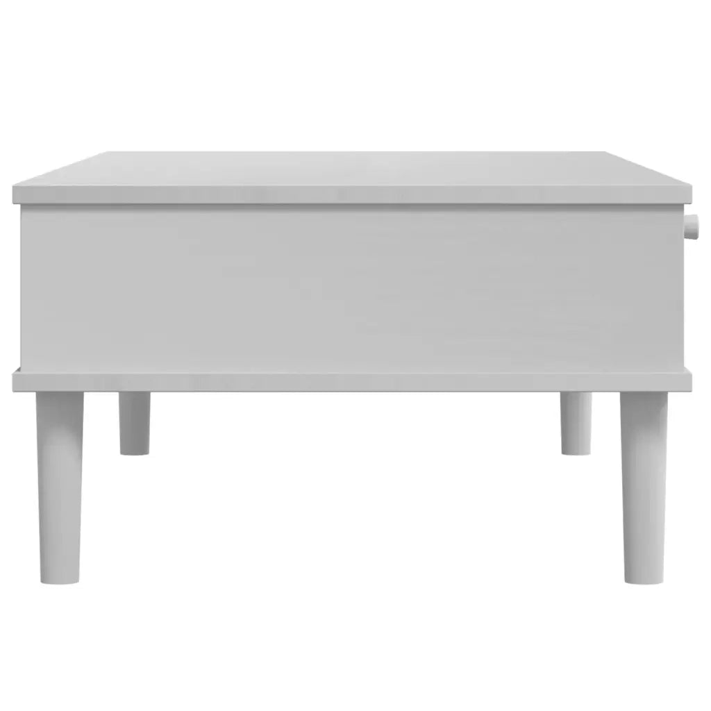 Tavolino SENJA Aspetto Rattan Bianco 100x55x33cm Legno Massello 358047