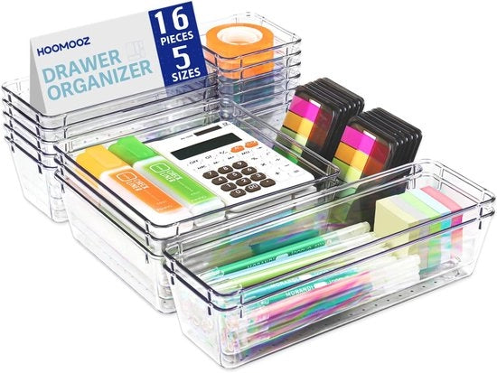 Organizzatore trasparente in plastica - 25 pezzi - versatile - sistema di archiviazione