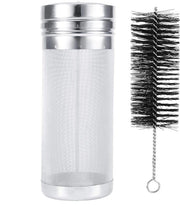 Filtro per Birra/Vino - 300 Micron - Acciaio Inossidabile - Professionale - Duraturo - Per Birra e Vino Artigianale - Incluso Set di Pennelli di Pulizia - Filtro