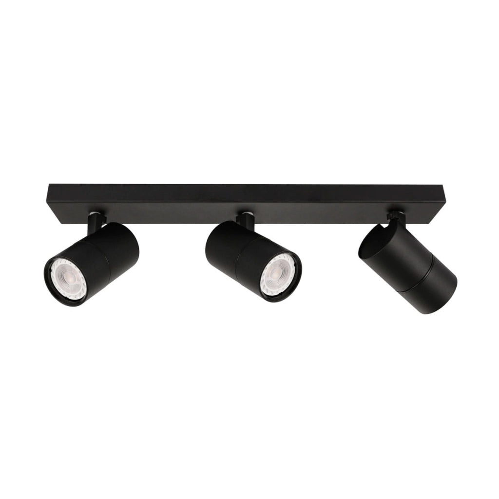 Plafoniera Italux Laconi 3 luci GU10 nera orientabile