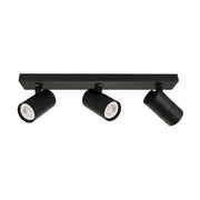 Plafoniera Italux Laconi 3 luci GU10 nera orientabile