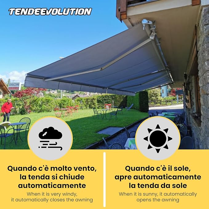 Motore Elettrico Professionale 100Kg/50Nm Silenzioso con Centralina Sole-Vento, Telecomando - Tapparelle/Tende Sole Ø70mm