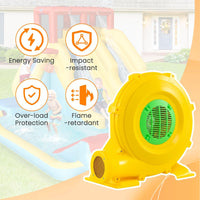 Ventilatore di Aria del Castello Gonfiabile, Soffiatore per Giochi Gonfiabili con Cavo di Alimentazione, Picchetti da Terreno, per Castello Gonfiabile, Scivolo Acquatico (750W)