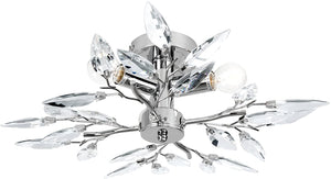 Plafoniera 3 lampadine da max 40 watt e14 design foglie acriliche lampadario lampada da soffitto apparecchio di illuminazione per soggiorno camera da letto trasparente 01_0000116