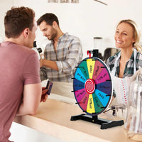 12''/15'' Ruota della Fortuna da Tavolo, Gioco Ruota Personalizzabile con Pennarello e Cancellino, Base Antiscivolo e Superficie Cancellabile, per Carnevale Feste (15'')