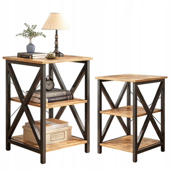 Tavolino da Caffè Marrone 40x40x60 cm Ideale per Soggiorno