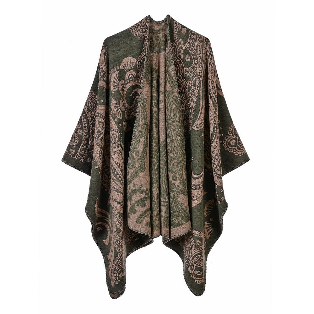Elegante sciarpa in cashmere da donna per autunno e inverno, scialle e mantello spessi e caldi.