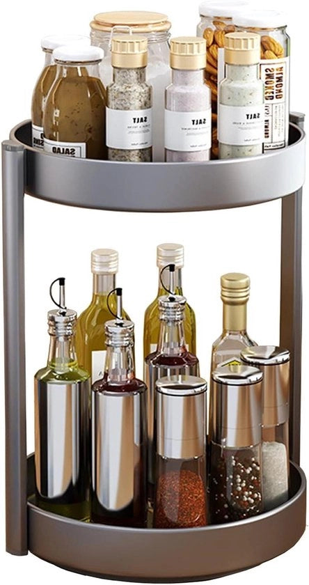 Organizzatore a Doppio Livello per Cucina e Bagno - Grigio con Animali