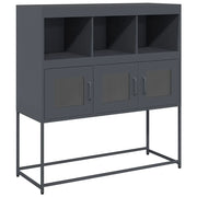 Credenza | Madia | Buffet da pranzo | Armadio da pranzo Antracite 100,5x39x107 cm in Acciaio Laminato a Freddo